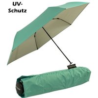 doppler® Taschenregenschirm für Damen, winzig klein und sehr leicht, UV-Schutz, außen aqua, innen elfenbein - ein Hingucker von Doppler