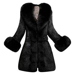 Achimlt Faux Fur Pelzmantel Damen Winter Dickere Warm PlüSchjacke Mit Kapuze Fleecemantel Lang Outdoor Trenchcoat Einfarbig PlüSch GefüTterte Longstrickjacke Winterparka Fuzzy Fleece Wintermantel…, S von DorDerHEI