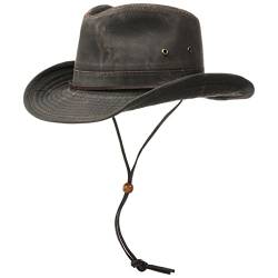Dorfman Pacific Herren Outback Hat mit Kinnband - Braun - Large von Dorfman Pacific