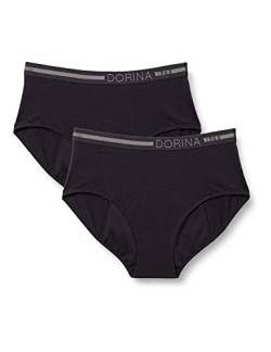 Dorina Damen Pack de 2 Culottes Menstruelles Ecomoon super absorbantes Slip, Noir/Noir, S (2er von Dorina
