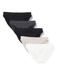 Dorina Damen Rosanne nahtlos Briefs 5er Pack, Schwarz/Schwarz/Elfenbein/Grau/Grau Meliert, S von Dorina