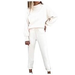 Damen Jogginganzug Trainingsanzug Mode Streetwear Sportanzug All-Match Freizeitanzug Hausanzug kuschelig Set Sports Suit Kapuzenpullover Lange Ärmel Top + Lange Hose Sportswear 2 Stück Frühling von Dorjuli