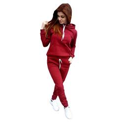 Dorjuli Damen Jogginganzug Set Einfach Sportliche Gemütlich Übergroße Hausanzug kuschelig Set Sports Suit Kapuzenpullover Lange Ärmel kuscheliger Hausanzug Frühling & Herbst von Dorjuli