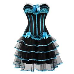 Dorjuli Halloween Kleid Damen, Ballkleid Vintage Renaissance Cosplay Kostüm Punk Kleid Gothic Kostüm Festlich Abendkleider Party Halloween Rave Kostüme von Dorjuli