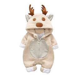 DorkasDE Baby Strampler Neugeborene Kleinkinder Strampleranzug Overall Cartoon Jumpsuit Frühling Herbst Babykleidung mit Kapuze von DorkasDE