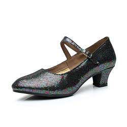 DorkasDE Damen Mädchen Tanzschuhe Latein Ballroom Tanz Schuhe Gummi Sohle mit 3.5cm/5.5cm Absatz von DorkasDE