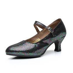 DorkasDE Damen Mädchen Tanzschuhe Latein Ballroom Tanz Schuhe Gummi Sohle mit 3.5cm/5.5cm Absatz von DorkasDE