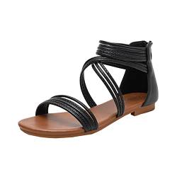 DorkasDE Damen Sandalen Sommerschuhe Bohemia Flache Sandalen Strandschuhe von DorkasDE