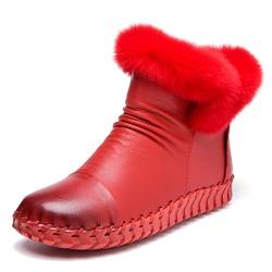 DorkasDE Damen Stiefel Lederstiefel Mädchen Stiefeletten Winter Schuhe mit Warmfutter von DorkasDE