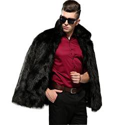 DorkasDE Herren Pelz Jacke Fellmantel Kunstpelz Jacke Warm Winterjacke von DorkasDE