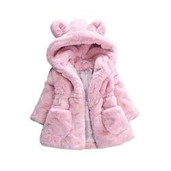 DorkasDE Mädchen Mantel Winterjacke Kunstpelz Jacke Fellmantel Warm Jacke mit Kapuze von DorkasDE