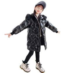 DorkasDE Mädchen Winterjacke Kinder Wintermantel Steppjacke Baumwollgefuetterte Mantel mit Fellkapuze von DorkasDE