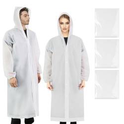 Dorocola 3 Stück Regenponcho mit Kaputze Wasserdicht Regenmantel Tragbarer Regencape Festival Atmungsaktiv EVA Regenjacke Wiederverwendbar Raincoat für Damen Herren Reisen Camping von Dorocola