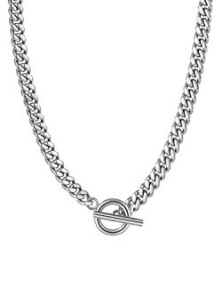 Damen Halskette aus 316L Edelstahl Silber Choker, 40-42-45 cm Länge, verstellbar Schmuck wasserfest Silber Kette Geschenk für Damen von Dorosé