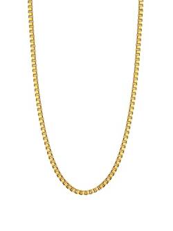 Damen Halskette aus Edelstahl 18 K gold vergoldet, 40-42-45 cm Länge, verstellbar Schmuck wasserfest Kette Geschenk für Damen (Gold) von Dorosé
