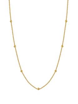 Damen Halskette aus Edelstahl 18 K gold vergoldet, 40-42-45 cm Länge, verstellbar Schmuck wasserfest Kette Geschenk für Damen von Dorosé