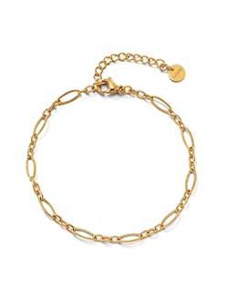 Dorosé Armband Damen Armschmuck Edelstahl 18 K gold vergoldet16+3 cm, Kommt in Schmuck Geschenk Box (Gold) von Dorosé