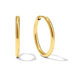 Ohrringe 16mm Creolen 316L Edelstahl 18 K gold vergoldet für Damen Ohrringe Hypoallergen Ohrringe（Gold） von Dorosé