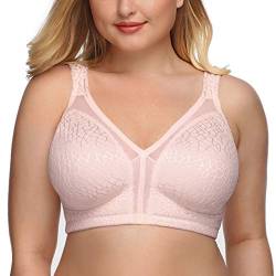 DotVol Damen Komfort Vollschalen Minimizer BH Bügellos Ohne Bügel Große Größen Unterwäsche(110D,Rosa) von DotVol