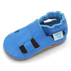 Dotty Fish Weiche Baby und Kleinkind Lederschuhe. Jungen und Mädchen. Sandalen hellblau. 12-18 Monate (21 EU) von Dotty Fish