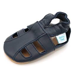 Dotty Fish Weiche Baby und Kleinkind Lederschuhe. Jungen und Mädchen. Sandalen marineblau. 12-18 Monate (21 EU) von Dotty Fish