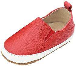 Dotty Fish sportliche Lederschuhe für Kinder. Jungen Mädchen Slip On Sportschuhe. Lauflernschuhe. Rot Slip On Kinderschuhe rutschfest (20 EU) von Dotty Fish