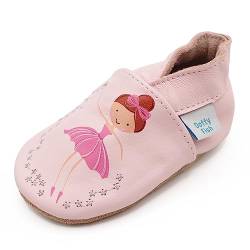 Dotty Fish weiche Leder Babyschuhe mit rutschfesten Wildledersohlen. Kleinkind Schuhe. Mädchen. Rosa Fee Ballerina. 12-18 Monate (21 EU) von Dotty Fish