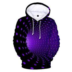 Doublehero 3D Kapuzenpullover Coole Print Serie Herren Unisex Hoodie Sweatshirt 3D Bedruckte Tunnelzug Pullover Fleece Mit Taschen Sweatjacke Kapuzenjacke Top Bluse Warm Mantel Jumper (XXL,Lila) von Doublehero