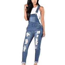 Doublehero Damen Jeans Hose Skinny Röhrenjeans Bleistifthose Jumpsuit Jeans Overall Hose Übergröße Ripped Loch Bleistift Hose Hohe Taille Freizeithosen Mit Löchern Zerrissene Laufhose Denim Hose von Doublehero