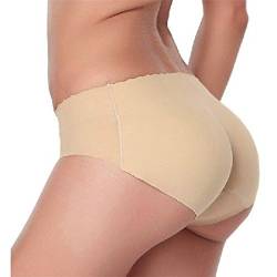 Doublehero Damen Unterhose Padded Höschen Push Up Gepolstert Unterhose Slip Panties Bodyshaper Popo Höschen Shapewear Seamless Große Größen Slip (XL, Fleisch) von Doublehero