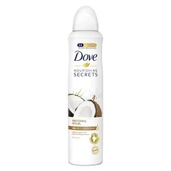 Dove Nourishing Secrets Coconut & Jasmin Flower mit ¼ Feuchtigkeitscreme Anti-Transpirant Aerosol Langanhaltender Duft Fresh Deo 6 x 250 ml von Dove