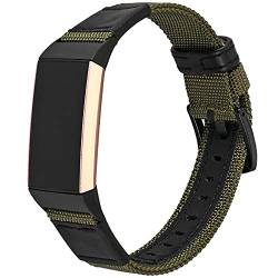 Doweiss Kompatibel mit Fitbit Charge 4/Charge 3 Armbänder Nylon, Ersatzband für Damen und Herren,Soft Uhrenarmbänder für Smartwatches Charge 4/Charge 3 (Militärisches Grün) von Doweiss