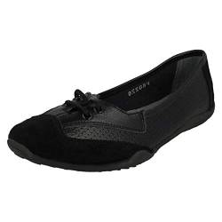 Down To Earth Flache Komfort-Ballerinas für Damen., Schwarz , 39 EU von Down to Earth