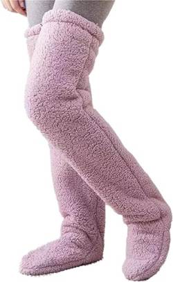 Doxenem Cozy Socks,Over Knee High Fuzzy Socks Stockings Furry Long Leg Warmers Winter Home Sleeping Socks (pink) von Doxenem