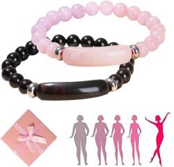 Pheromone Bracelet, Natural Pink Pheromone Bracelets 8mm Stretch Beaded Bangles, Rose Quartz Pheromone Bracelet, Good Luck Energy Chakra Stone Bangle, Love Pheromone Bracelet for Women Men (2pcs) von Doxenem