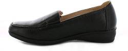 Dr Keller Damen Slipper Sally Keilabsatz Komfort Freizeit Schuhe - Schwarz, Leder Und Synthetik, 37 von Dr Keller