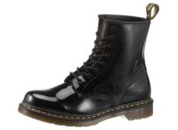 Schnürboots DR. MARTENS "1460 W Patent Lamper 8 Eye Boot" Gr. 36, schwarz (schwarz, glänzend) Damen Schuhe Schnürstiefeletten von Dr. Martens