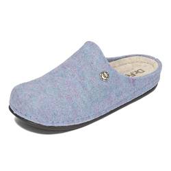 Dr.Feet anatomic Damen Filz Hausschuhe Natürlicher Schafwolle Polyurethan-Sohle Wool Slippers 36-42 EU (Blau, eu_Footwear_Size_System, Adult, Women, Numeric, medium, Numeric_41) von Dr.Feet anatomic