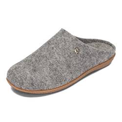 Dr.Feet anatomic Damen Filz Hausschuhe Natürlicher Schafwolle Thermoplastic Rubber-Sohle Wool Slippers 36-42 EU (Grau, eu_footwear_size_system, adult, women, numeric, medium, numeric_37) von Dr.Feet anatomic