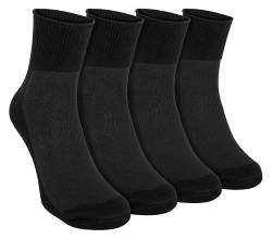 Dr.Socks 4er Pack Herren Kurz Diabetikersocken Extra Breite Ohne Gummibund Sneaker Socken (39-42, Schwarz) von Dr.Socks