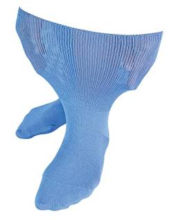 Dr.Socks Ohne Gummi Ödem Socken Herren und Damen | Extra Weite Bambus Diabetikersocken für Geschwollene Füße (37-40, Blau) von Dr.Socks