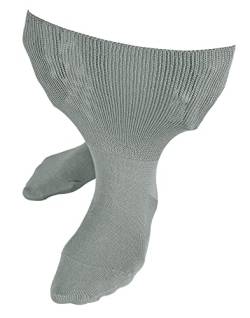 Dr.Socks Ohne Gummi Ödem Socken Herren und Damen | Extra Weite Bambus Diabetikersocken für Geschwollene Füße (43-45, Grau) von Dr.Socks