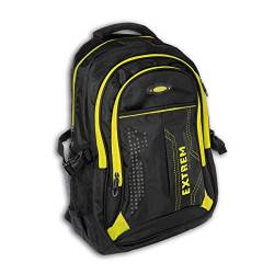 DrachenLeder Damen Herren Sporttasche Rucksack schwarz gelb Synthetik OTJ605Y Synthetik Notebooktasche von DrachenLeder