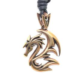 Drachensilber Drachen Hals Kette Schmuck Bronze Anhänger Larp fein gearbeiteter mystischer Drachenschmuck Frauen Männer von Drachensilber