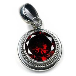 Drachensilber Granat 925 Schmuck Silber Edelstein rot edler Steinschmuck Anhänger 925 Silber Länge: 22mm von Drachensilber