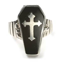 Drachensilber Sarg Herrenring mit Fach Giftring Gothic Schmuck 925 Silber Größe 62 von Drachensilber