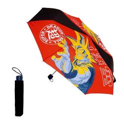 Dragon Ball Z Kompakter Faltschirm, Kinderschirm, Hochfeste Struktur, Klassischer Regenschirm im Goku Design – Schwarz von Dragon Ball Z
