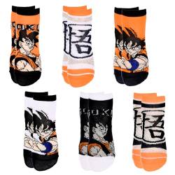 Dragon Ball Z Socken für Jungen, Goku Design Set mit 6 Kurzen Socken, Größe EU 31/34 von Dragon Ball Z