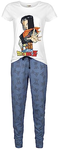 Dragon Ball Z - Android 17 Frauen Schlafanzug weiß/blau L 70% Polyester, 30% Baumwolle Anime, Gaming von Dragon Ball Z