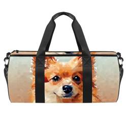 DragonBtu Reisetasche – geräumige und langlebige Handgepäcktasche für Damen und Herren – Pixel-Hundebild, Mehrfarbig 7, 45x23x23cm/17.7x9x9in, Reisetasche von DragonBtu